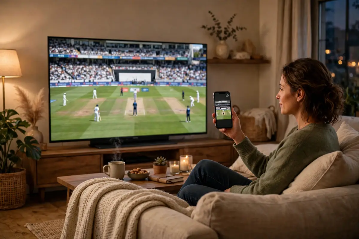 Casting a live cricket match from a phone to a TV